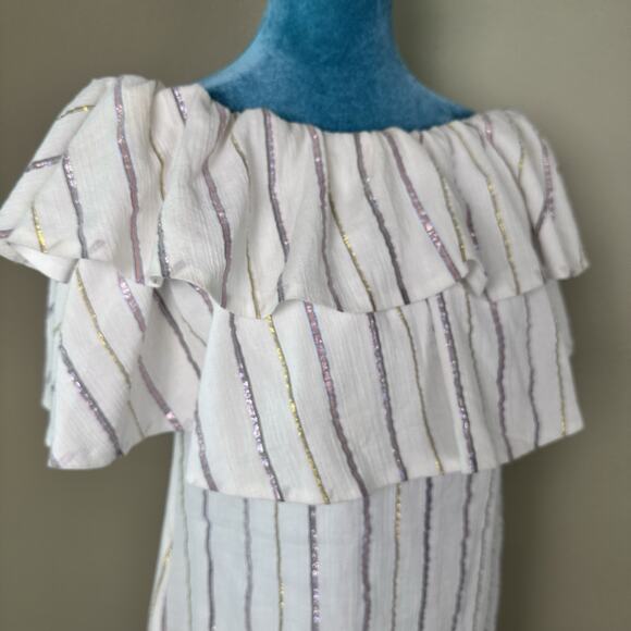 Charles Henry Nordstroms Women S Off-Shoulder Striped Ruffle Mini Dress - Picture 2 of 16